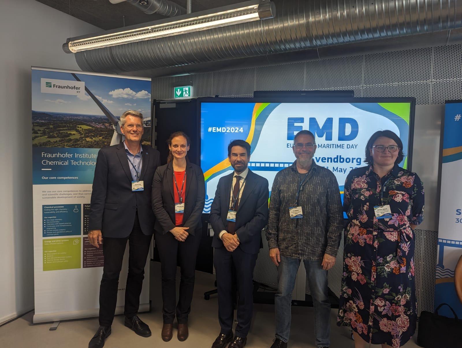 Claus Böttcher (former coordinator of the JPI Oceans Knowledge Hub Munition in the Sea), Jella Kandziora (JPI Oceans), Christos Economou (DG MARE – European Commission), Jens Greinert (GEOMAR), Agnieszka Jedruch (IOPAN) Claus Böttcher (former coordinator of the JPI Oceans Knowledge Hub Munition in the Sea), Jella Kandziora (JPI Oceans), Christos Economou (DG MARE – European Commission), Jens Greinert (GEOMAR), Agnieszka Jedruch (IOPAN)