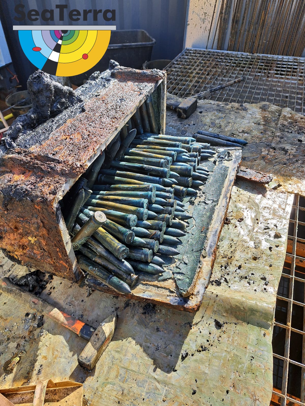 Open ammunition box